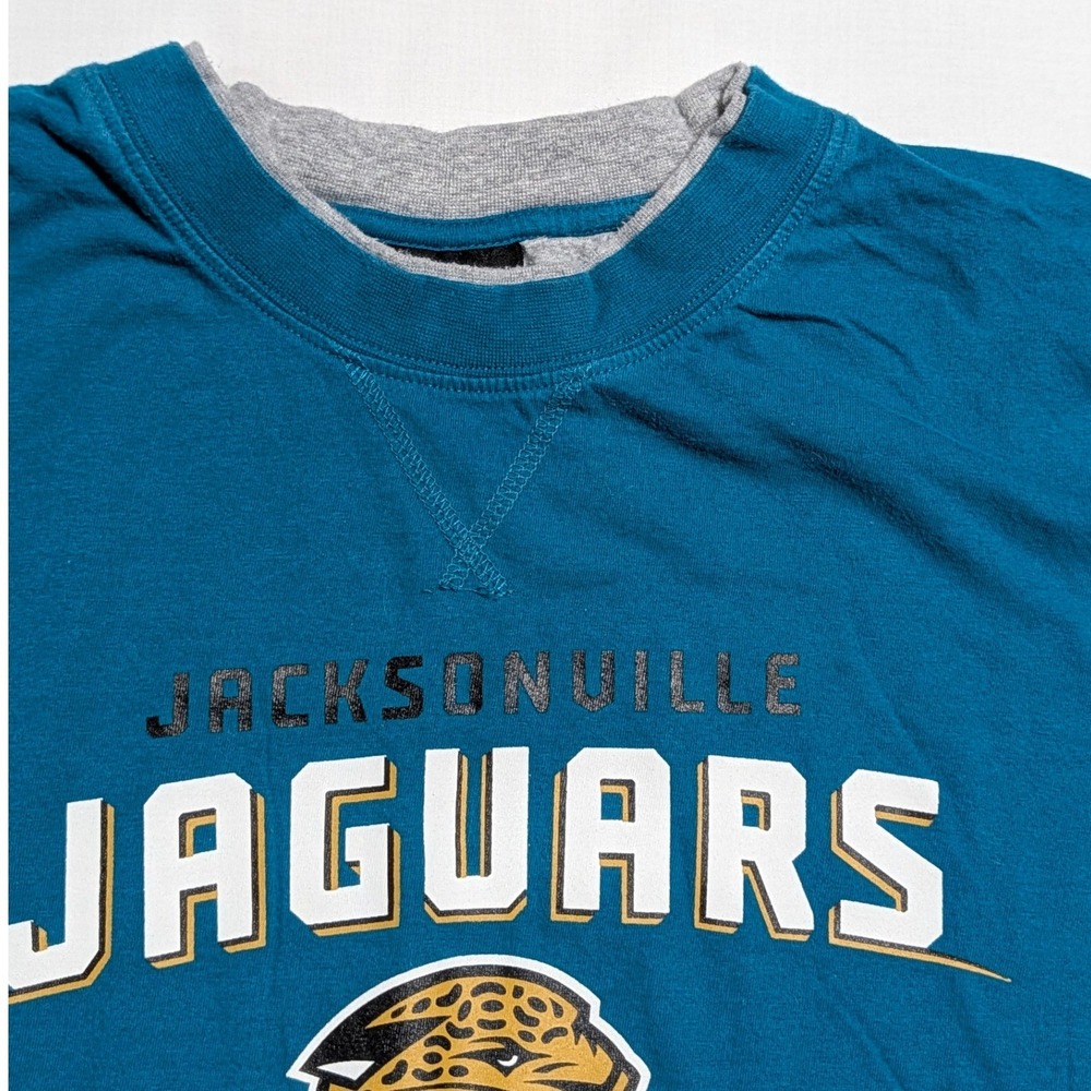 Reebok NFL Jacksonville Jaguars Men's XL Long Sleeve Tee Teal Gray Cotton